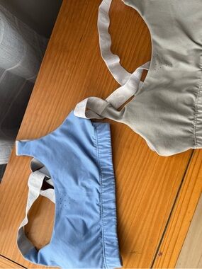 Figs Seamless Light Blue and Light Gray Sports Bras